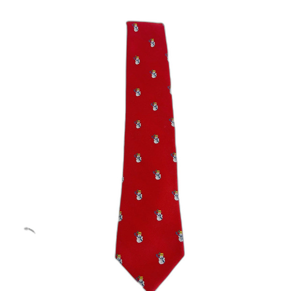 Jos. A. Bank Red Snowman Silk Tie Christmas Tie Holiday Tie - Picture 2 of 8